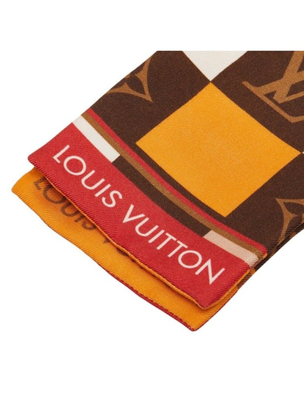 Louis Vuitton Monogram Bandeau Scarf Brown Silk - Picture 4 of 7